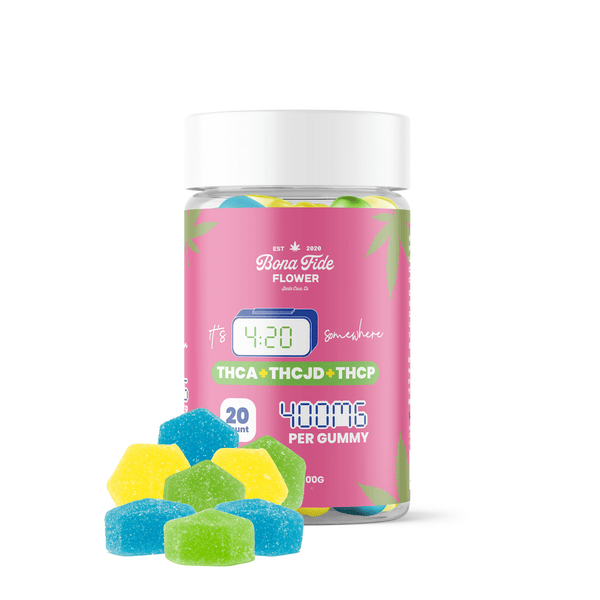 THCA+THCJD+THCP • 400MG VEGAN GUMMIES • IT'S 4:20 SOMEWHERE