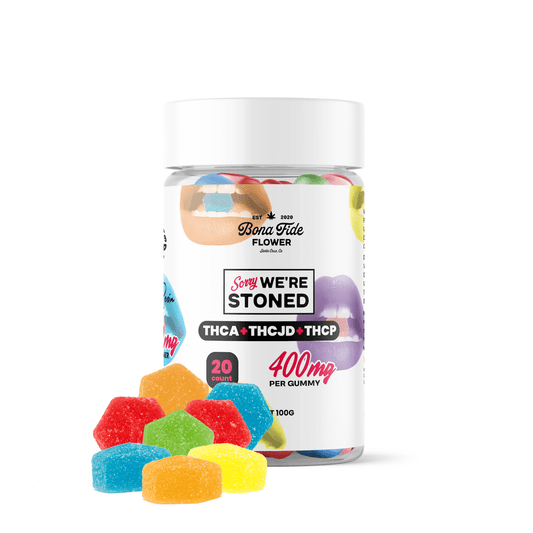 THCA+THCJD+THCP • 400MG VEGAN GUMMIES • SORRY WE'RE STONED