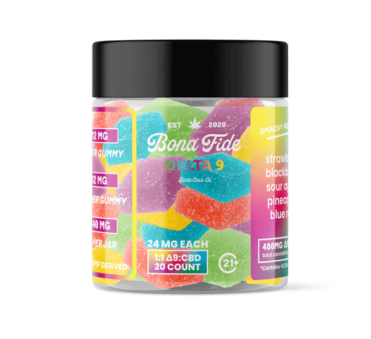 DELTA-9 • 1:1 D9:CBD VEGAN GUMMIES • ASSORTED FRUIT