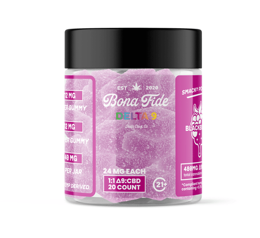 DELTA-9 • 1:1 D9:CBD VEGAN GUMMIES • BLACKBERRY