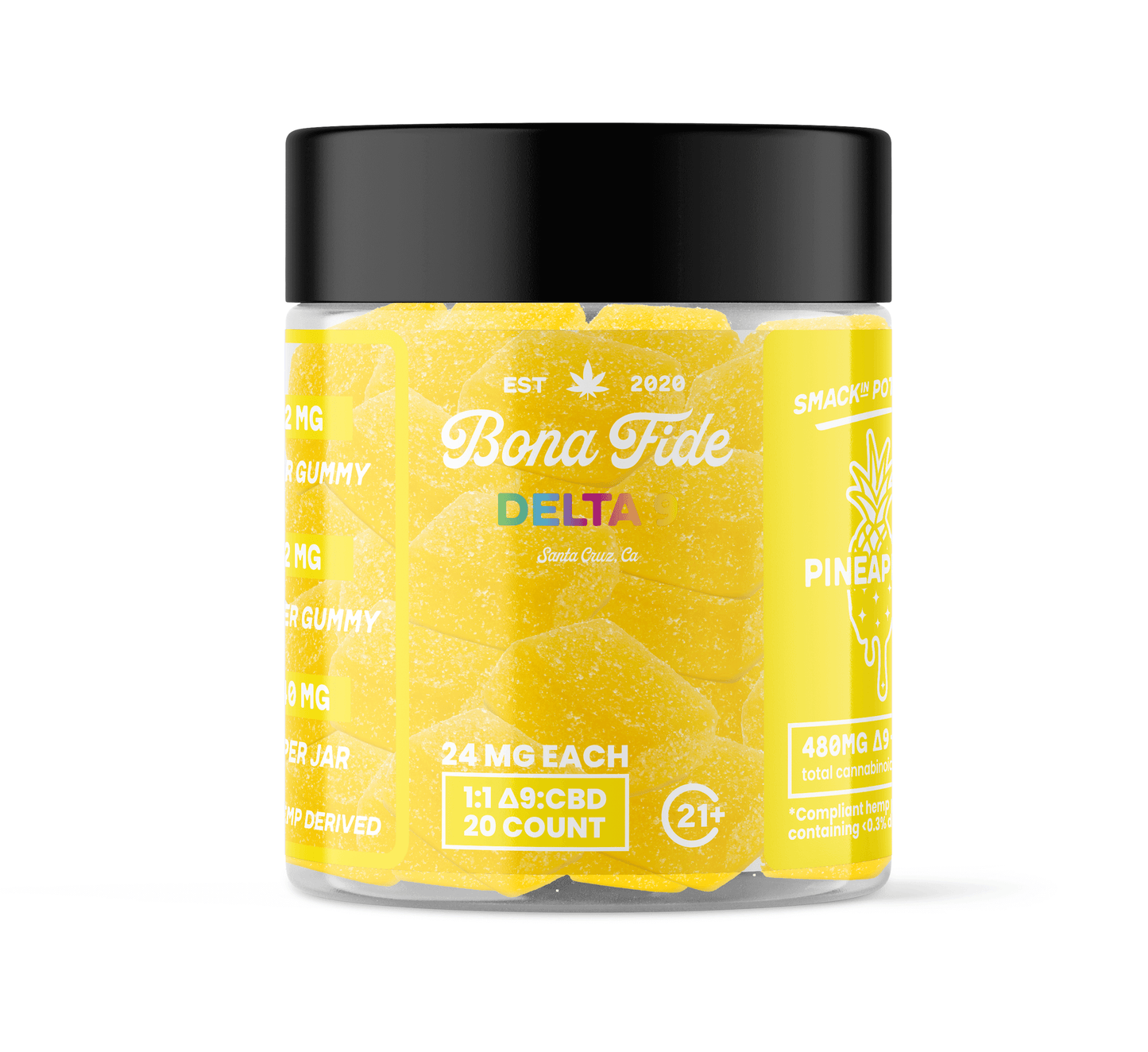 DELTA-9 • 1:1 D9:CBD VEGAN GUMMIES • PINEAPPLE